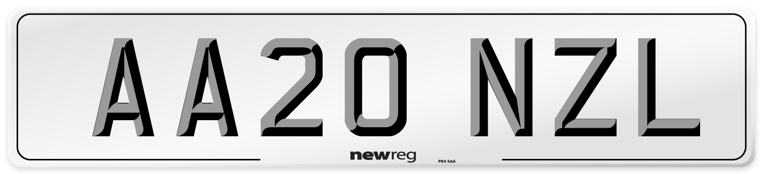 AA20 NZL Number Plate from New Reg